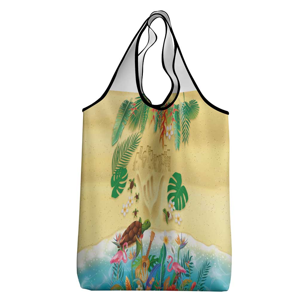 Hawaiian Alohawaii Grocery Bag Tropical Plants and Animals on The Beach - Polynesian Pride