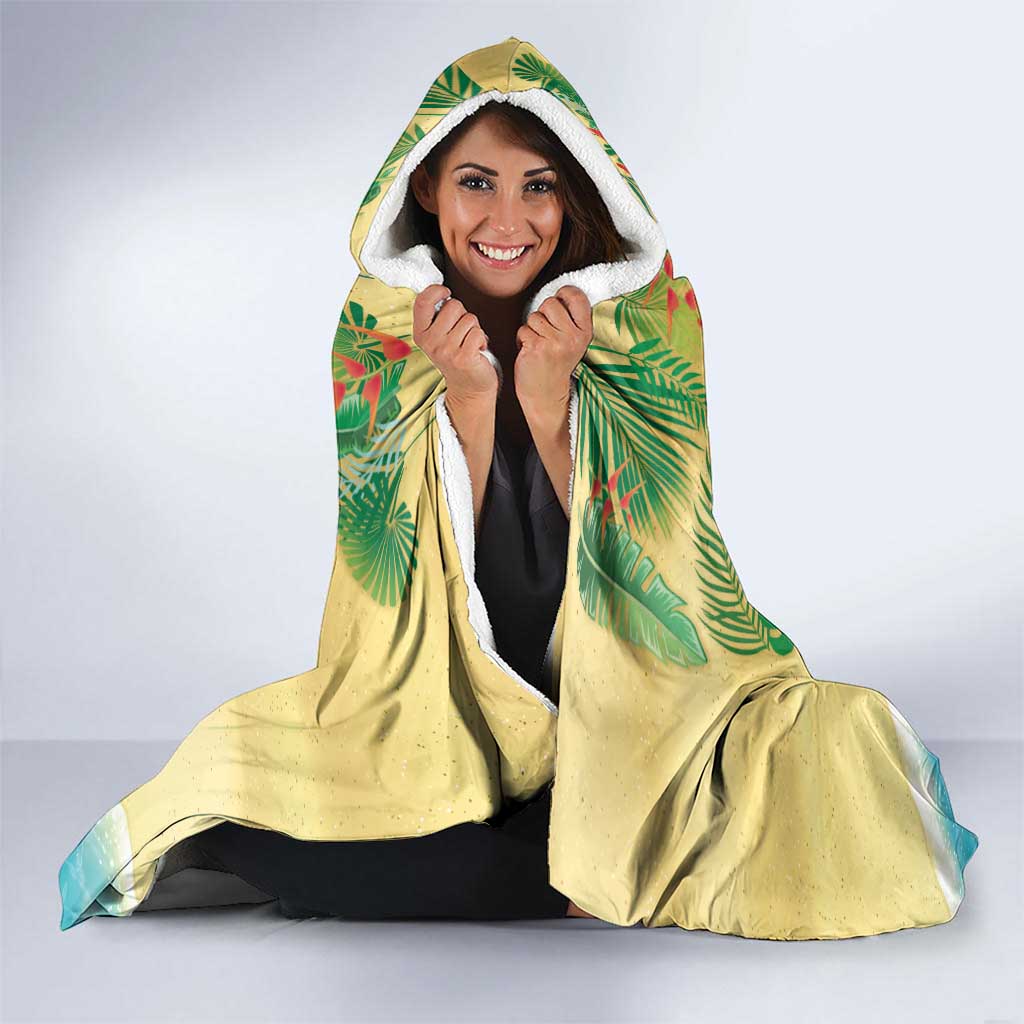Hawaiian Alohawaii Hooded Blanket Tropical Plants and Animals on The Beach LT03 - Polynesian Pride