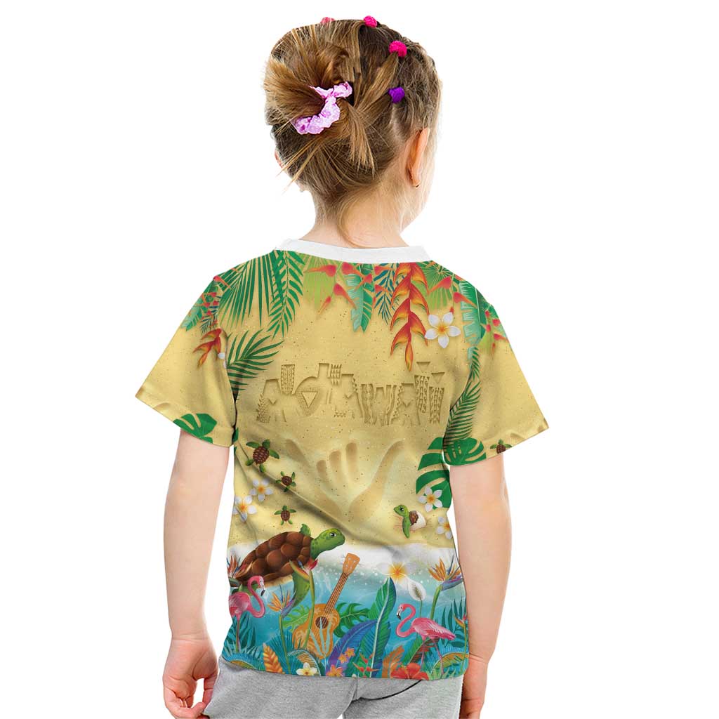Hawaiian Alohawaii Kid T Shirt Tropical Plants and Animals on The Beach - Polynesian Pride