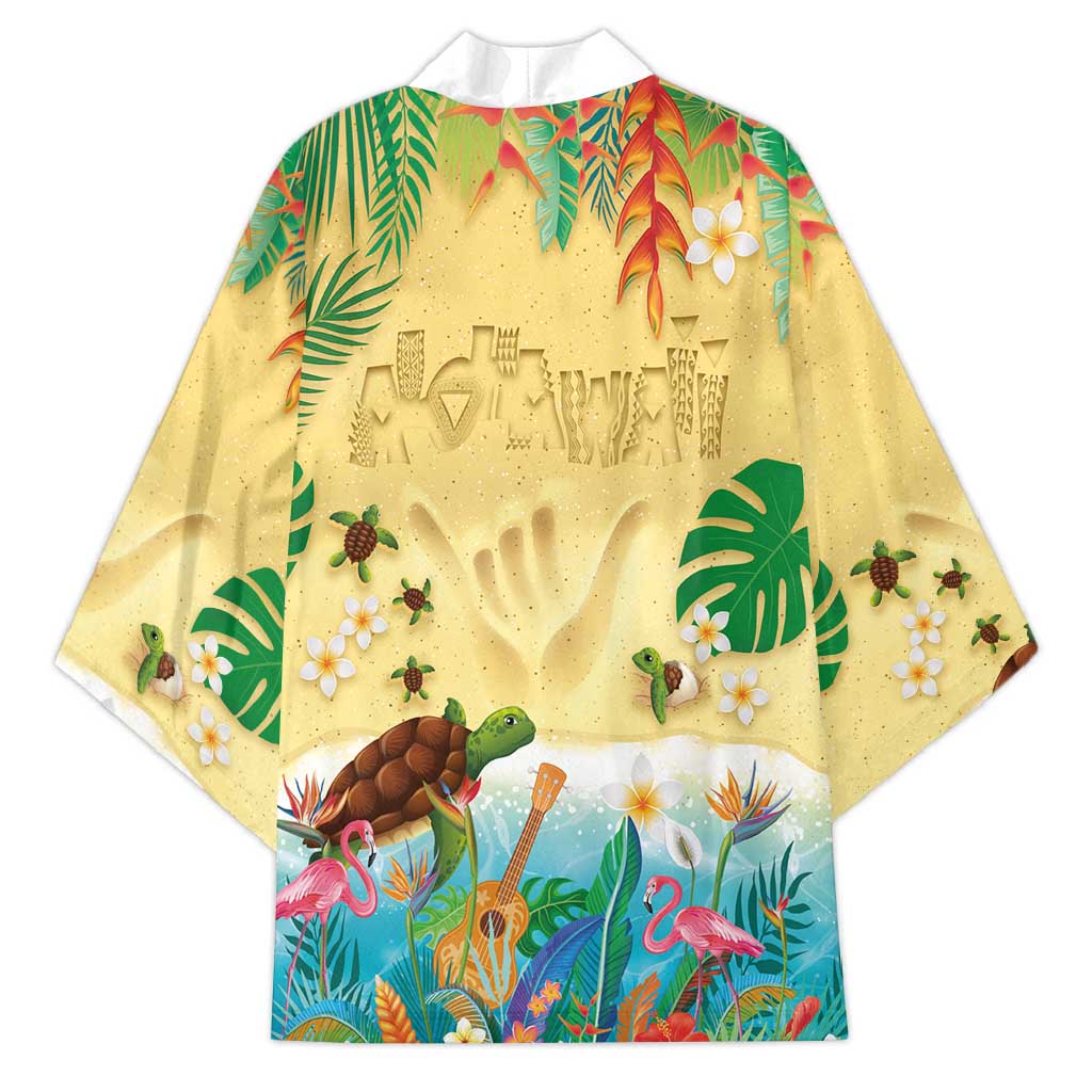 Hawaiian Alohawaii Kimono Tropical Plants and Animals on The Beach LT03 - Polynesian Pride
