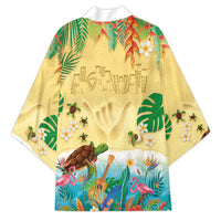 Hawaiian Alohawaii Kimono Tropical Plants and Animals on The Beach LT03 - Polynesian Pride
