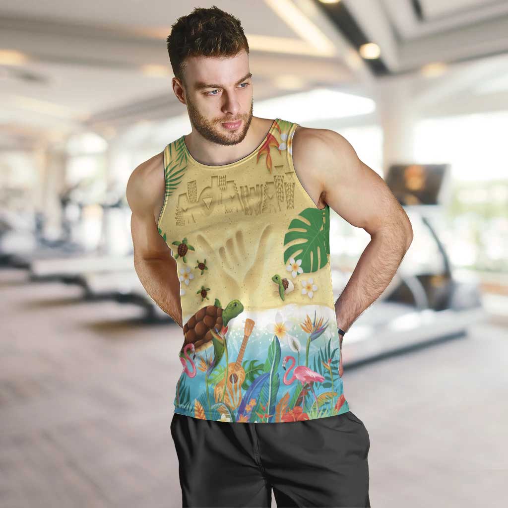 Hawaiian Alohawaii Men Tank Top Tropical Plants and Animals on The Beach LT03 Multicolor - Polynesian Pride