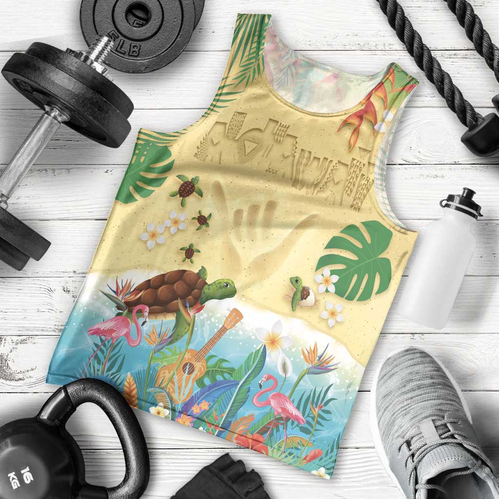 Hawaiian Alohawaii Men Tank Top Tropical Plants and Animals on The Beach LT03 - Polynesian Pride