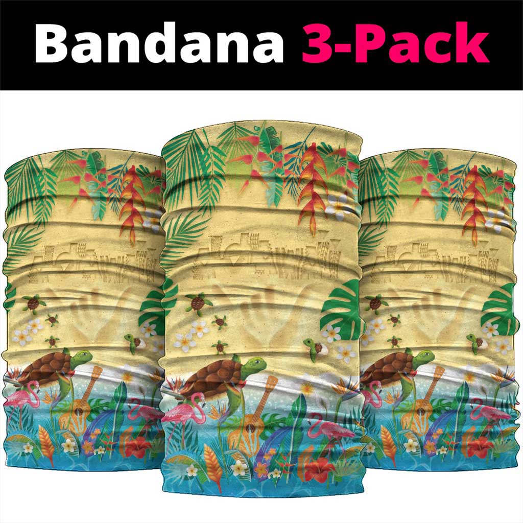 Hawaiian Alohawaii Neck Gaiter Tropical Plants and Animals on The Beach LT03 package One Size: 25*50cm Multicolor - Polynesian Pride