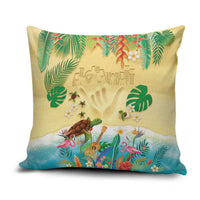 Hawaiian Alohawaii Pillow Cover Tropical Plants and Animals on The Beach - Polynesian Pride