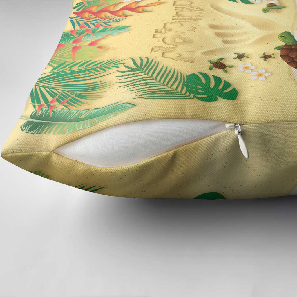 Hawaiian Alohawaii Pillow Cover Tropical Plants and Animals on The Beach - Polynesian Pride