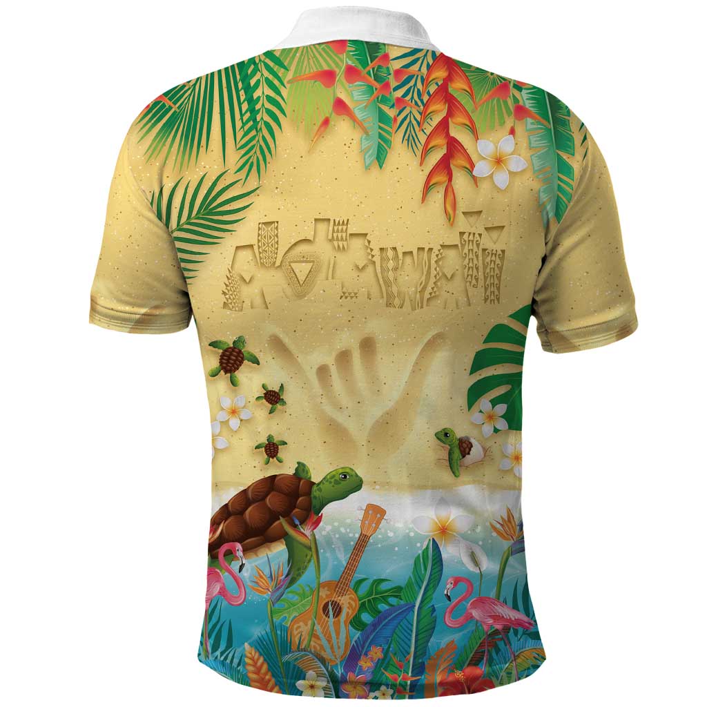 Hawaiian Alohawaii Polo Shirt Tropical Plants and Animals on The Beach - Polynesian Pride