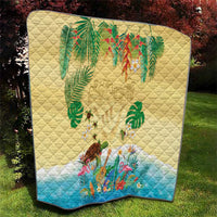 Hawaiian Alohawaii Quilt Tropical Plants and Animals on The Beach - Polynesian Pride
