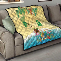 Hawaiian Alohawaii Quilt Tropical Plants and Animals on The Beach - Polynesian Pride