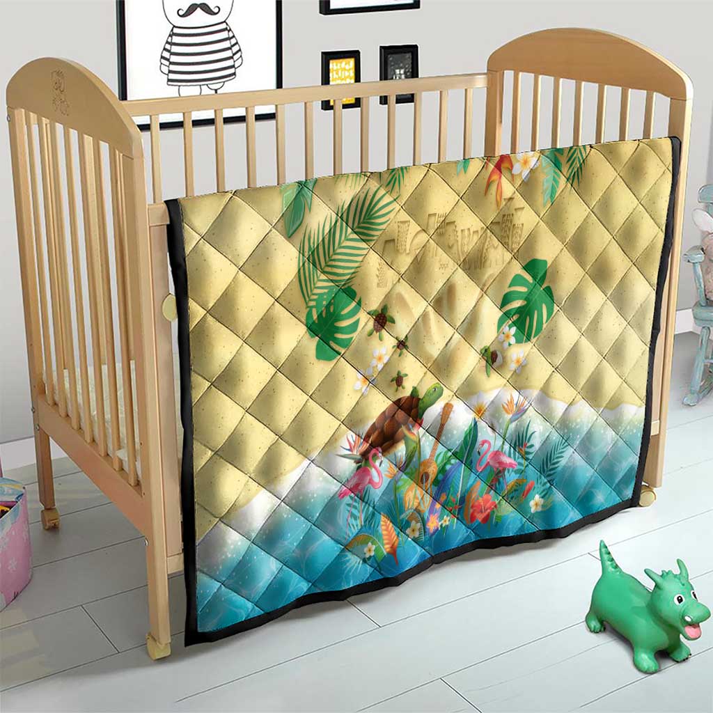 Hawaiian Alohawaii Quilt Tropical Plants and Animals on The Beach - Polynesian Pride