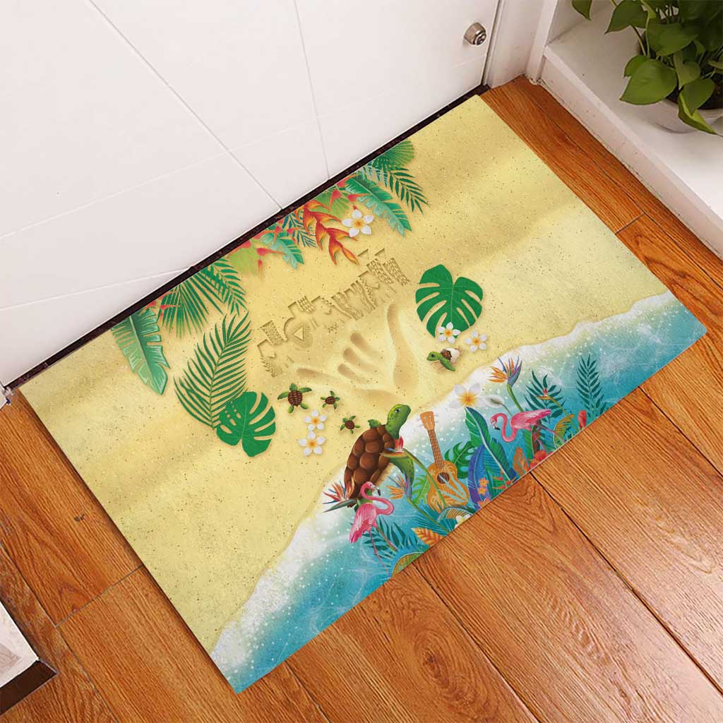 Hawaiian Alohawaii Rubber Doormat Tropical Plants and Animals on The Beach LT03 - Polynesian Pride