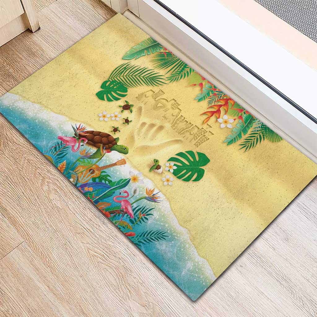 Hawaiian Alohawaii Rubber Doormat Tropical Plants and Animals on The Beach LT03 - Polynesian Pride