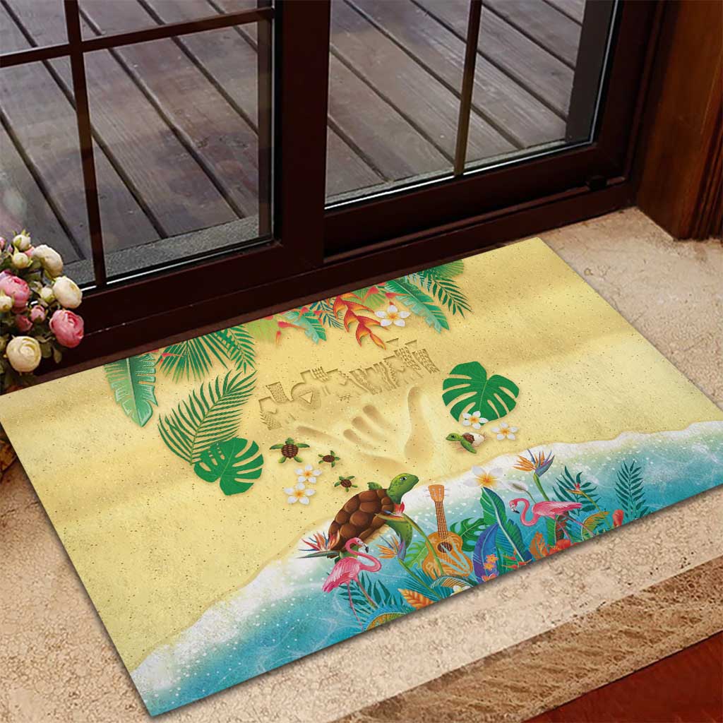 Hawaiian Alohawaii Rubber Doormat Tropical Plants and Animals on The Beach LT03 - Polynesian Pride