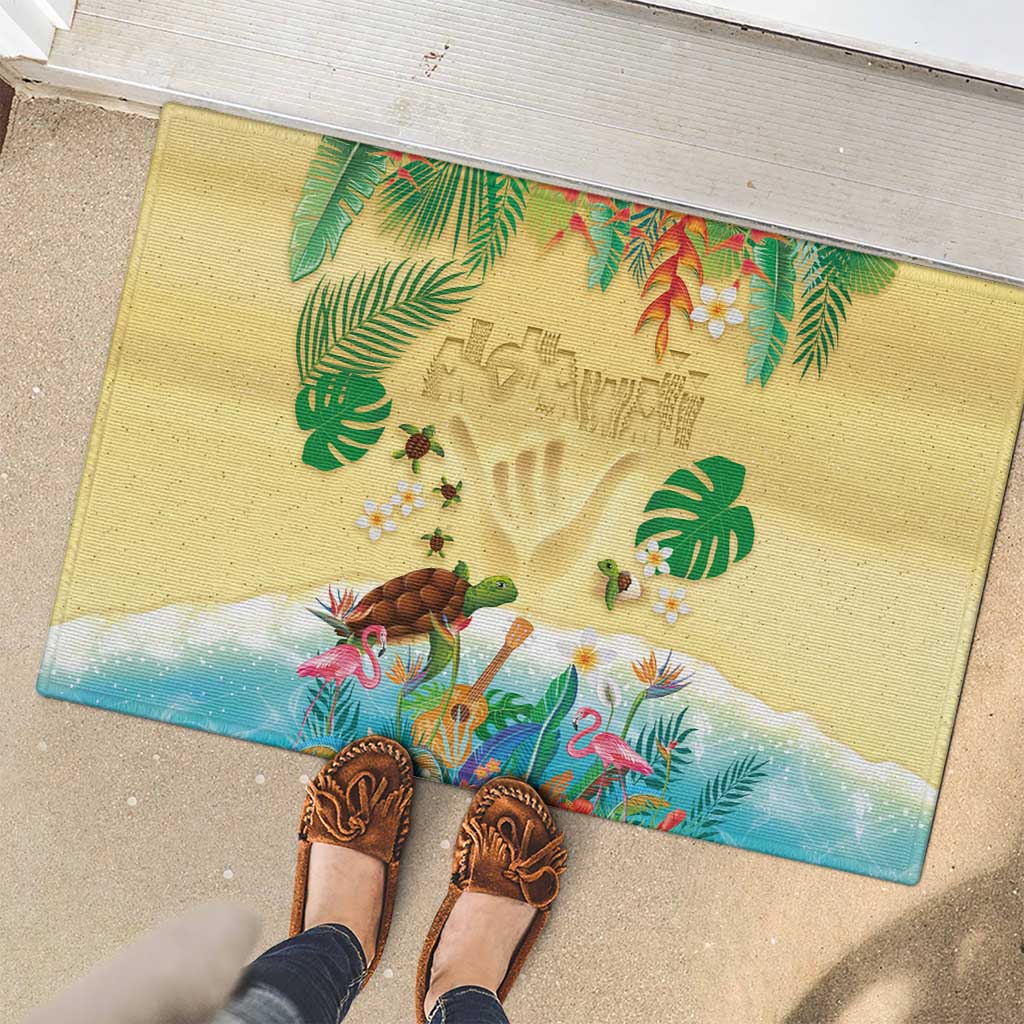Hawaiian Alohawaii Rubber Doormat Tropical Plants and Animals on The Beach LT03 - Polynesian Pride