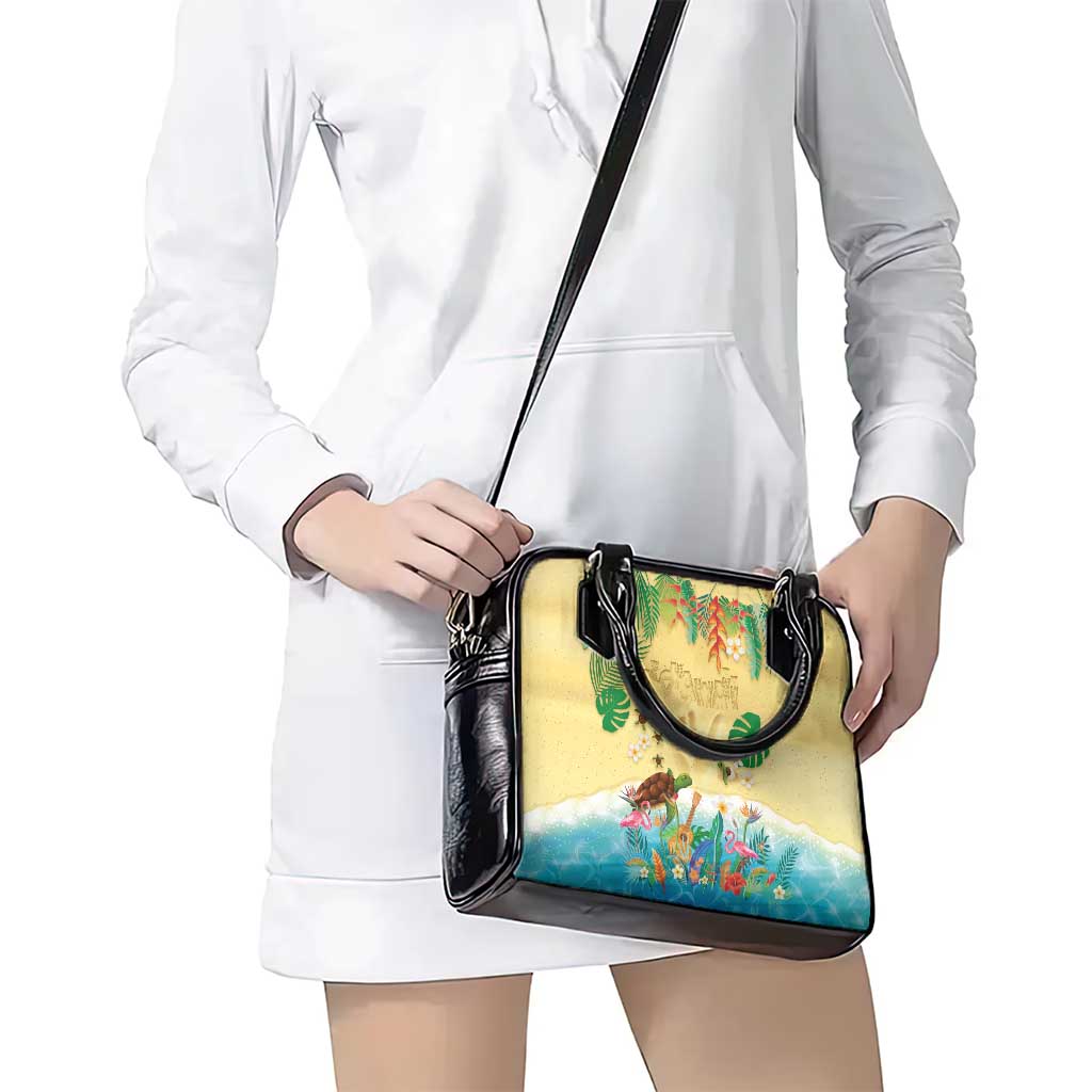 Hawaiian Alohawaii Shoulder Handbag Tropical Plants and Animals on The Beach LT03 - Polynesian Pride