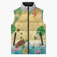 Hawaiian Alohawaii Sleeveless Puffer Jacket Tropical Plants and Animals on The Beach LT03 Unisex Multicolor - Polynesian Pride
