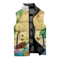 Hawaiian Alohawaii Sleeveless Puffer Jacket Tropical Plants and Animals on The Beach LT03 - Polynesian Pride