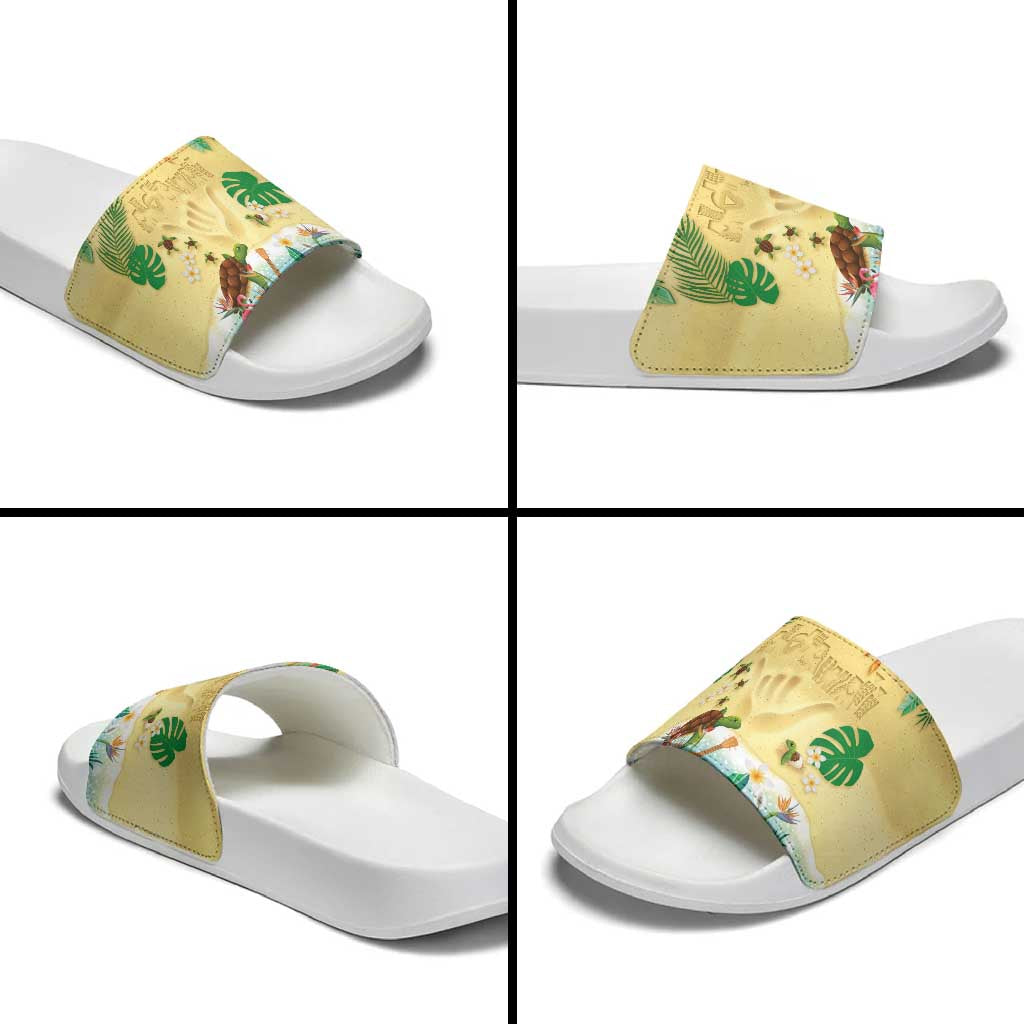 Hawaiian Alohawaii Slide Sandals Tropical Plants and Animals on The Beach - Polynesian Pride