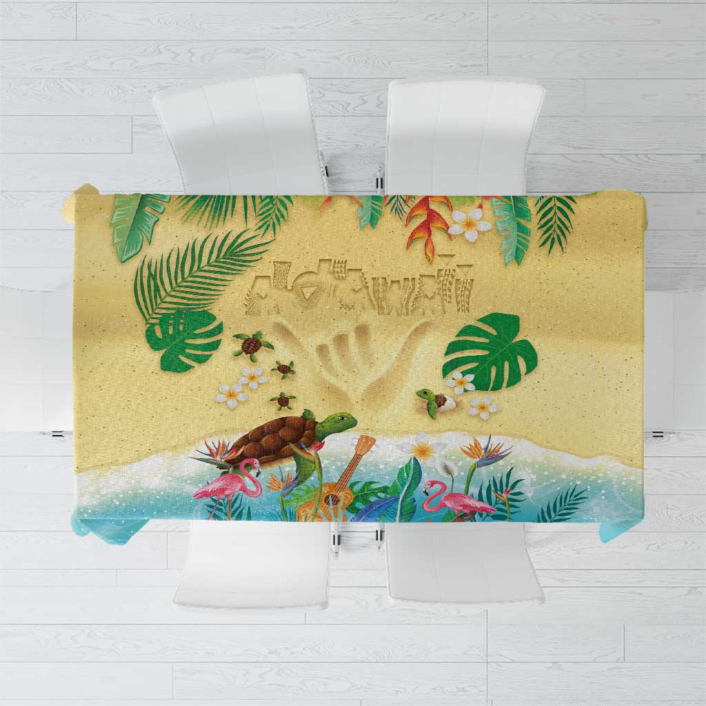 Hawaiian Alohawaii Tablecloth Tropical Plants and Animals on The Beach LT03 Multicolor - Polynesian Pride