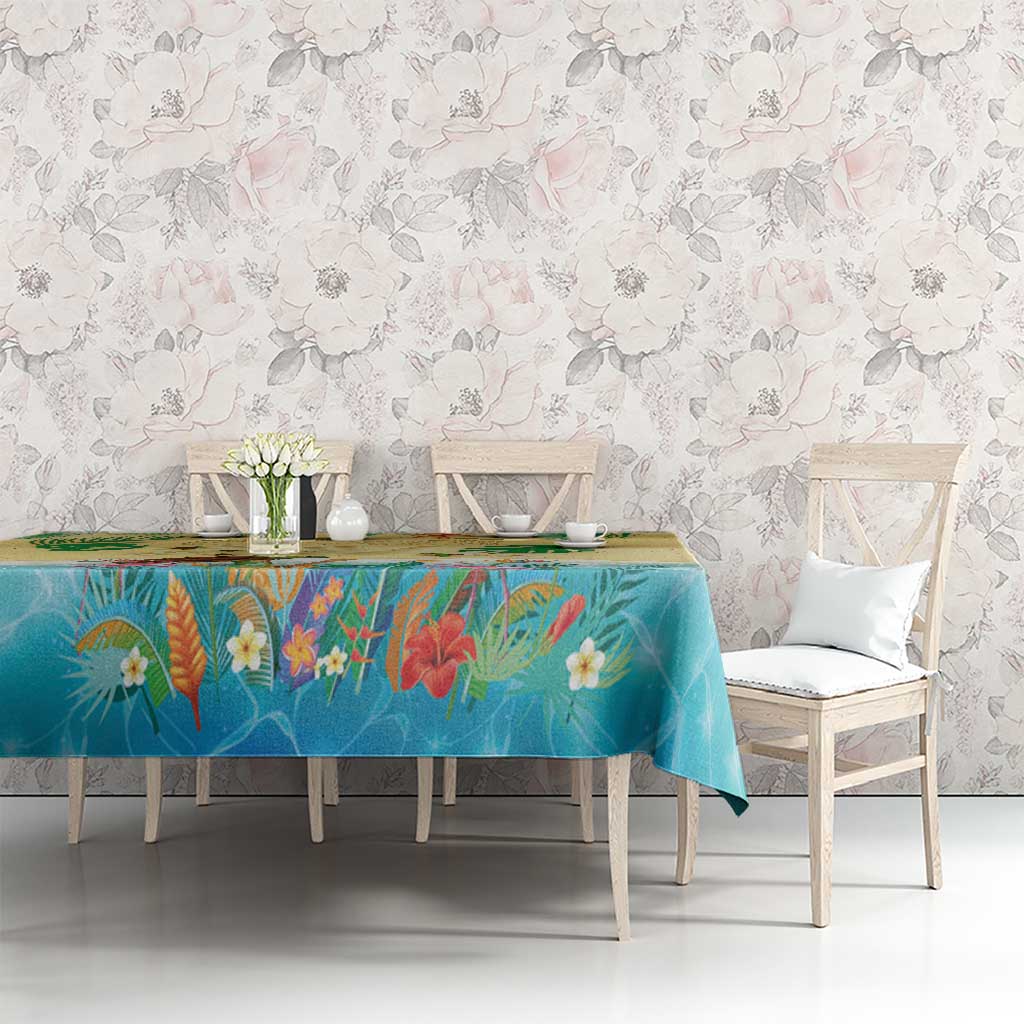 Hawaiian Alohawaii Tablecloth Tropical Plants and Animals on The Beach LT03 - Polynesian Pride