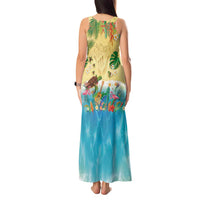 Hawaiian Alohawaii Tank Maxi Dress Tropical Plants and Animals on The Beach - Polynesian Pride