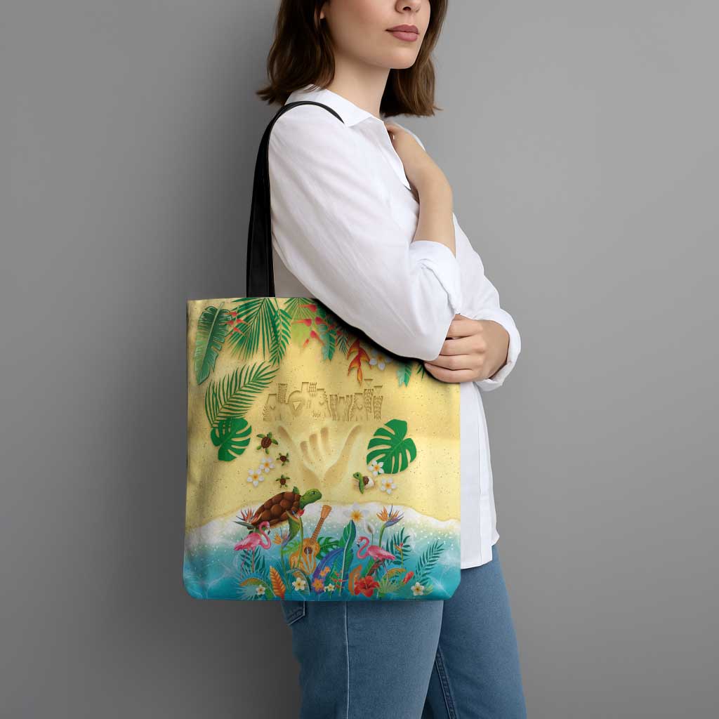 Hawaiian Alohawaii Tote Bag Tropical Plants and Animals on The Beach - Polynesian Pride