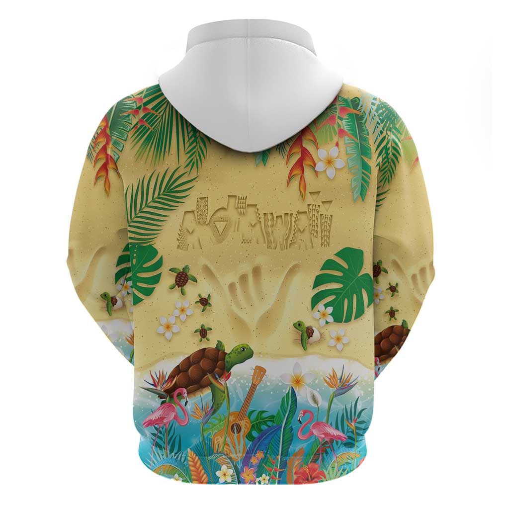 Hawaiian Alohawaii Zip Hoodie Tropical Plants and Animals on The Beach LT03 - Polynesian Pride