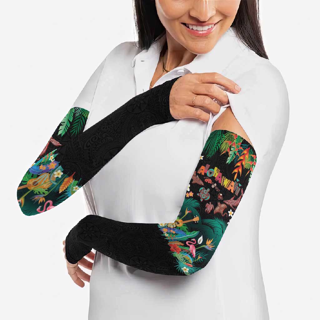 Hawaiian Alohawaii Arm Sleeves Tribal Sea Animals Tattoo and Tropical Plants LT03 - Polynesian Pride