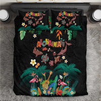 Hawaiian Alohawaii Bedding Set Tribal Sea Animals Tattoo and Tropical Plants - Polynesian Pride