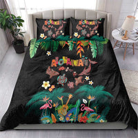 Hawaiian Alohawaii Bedding Set Tribal Sea Animals Tattoo and Tropical Plants - Polynesian Pride