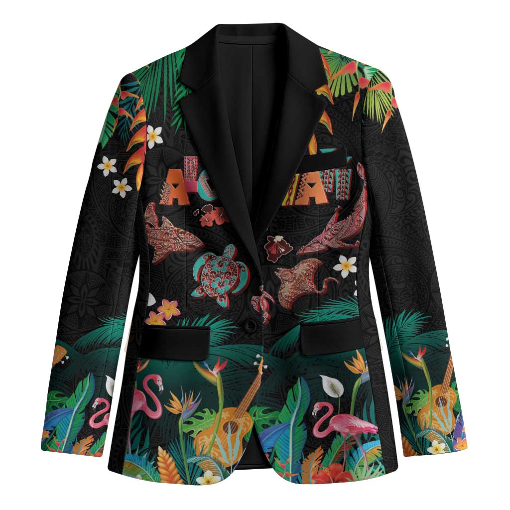 Hawaiian Alohawaii Blazer Tribal Sea Animals Tattoo and Tropical Plants - Polynesian Pride