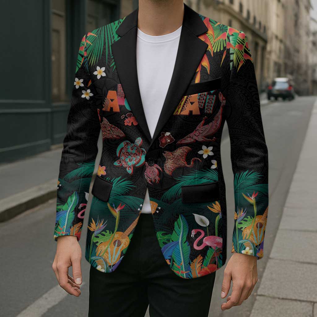 Hawaiian Alohawaii Blazer Tribal Sea Animals Tattoo and Tropical Plants - Polynesian Pride