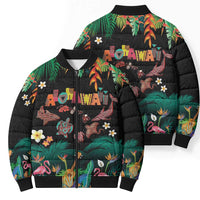Hawaiian Alohawaii Bomber Puffer Jacket Tribal Sea Animals Tattoo and Tropical Plants LT03 - Polynesian Pride