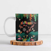 Hawaiian Alohawaii Ceramic Mug Tribal Sea Animals Tattoo and Tropical Plants LT03 Black - Polynesian Pride