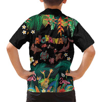 Hawaiian Alohawaii Family Matching Puletasi and Hawaiian Shirt Tribal Sea Animals Tattoo and Tropical Plants - Polynesian Pride