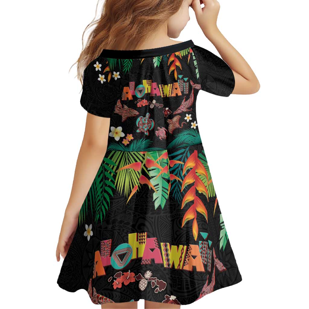 Hawaiian Alohawaii Family Matching Puletasi and Hawaiian Shirt Tribal Sea Animals Tattoo and Tropical Plants - Polynesian Pride