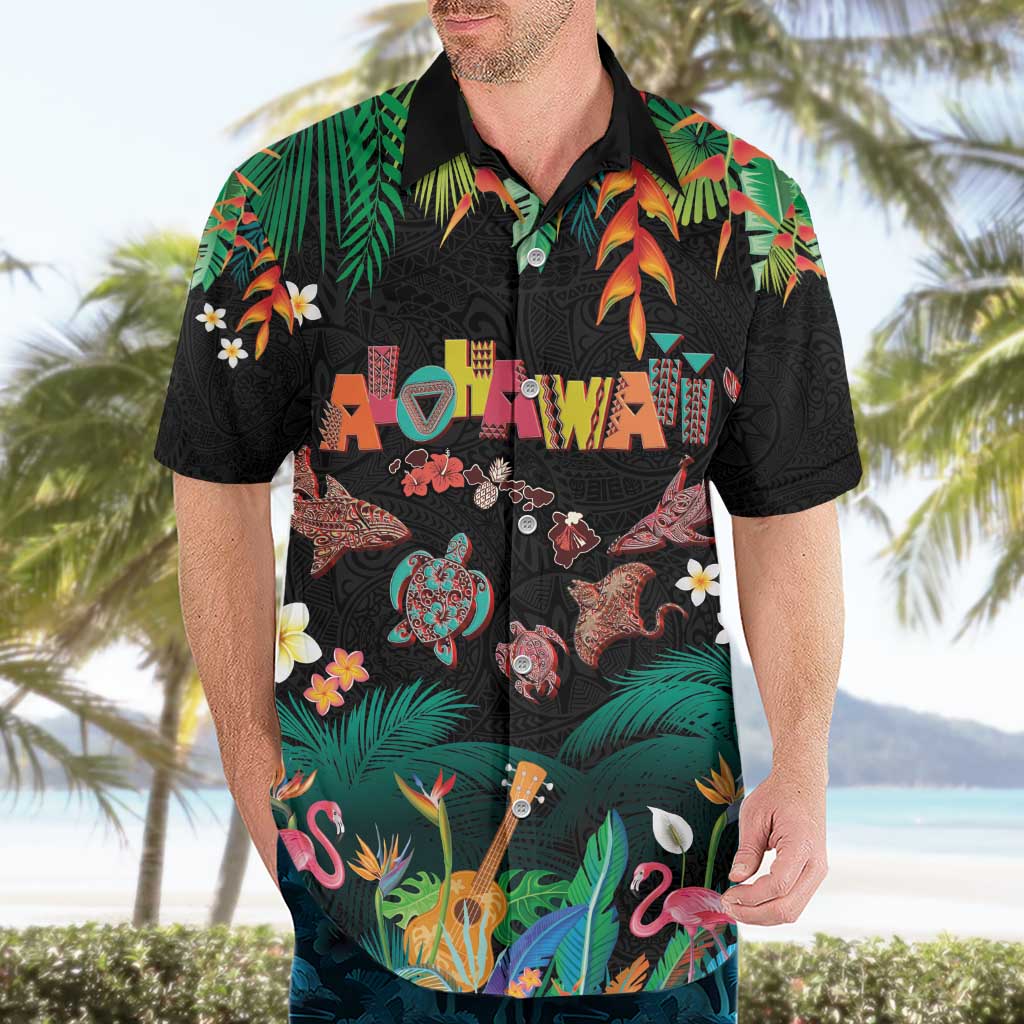 Hawaiian Alohawaii Hawaiian Shirt Tribal Sea Animals Tattoo and Tropical Plants - Polynesian Pride