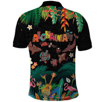 Hawaiian Alohawaii Polo Shirt Tribal Sea Animals Tattoo and Tropical Plants - Polynesian Pride