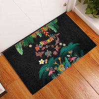 Hawaiian Alohawaii Rubber Doormat Tribal Sea Animals Tattoo and Tropical Plants LT03 - Polynesian Pride