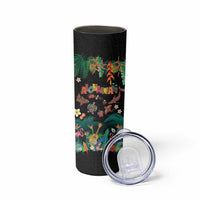 Hawaiian Alohawaii Skinny Tumbler Tribal Sea Animals Tattoo and Tropical Plants - Polynesian Pride