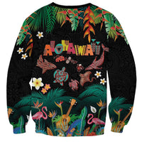 Hawaiian Alohawaii Sweatshirt Tribal Sea Animals Tattoo and Tropical Plants LT03 - Polynesian Pride
