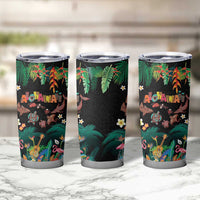Hawaiian Alohawaii Tumbler Cup Tribal Sea Animals Tattoo and Tropical Plants - Polynesian Pride