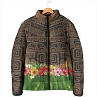 Hawaiian Hula Costume Padded Jacket Tribal Tattoo and Tropical Plants Skirt LT03 - Polynesian Pride