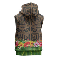 Hawaiian Hula Costume Sleeveless Hoodie Tribal Tattoo and Tropical Plants Skirt LT03 - Polynesian Pride