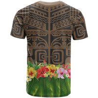 Hawaiian Hula Costume T Shirt Tribal Tattoo and Tropical Plants Skirt - Polynesian Pride