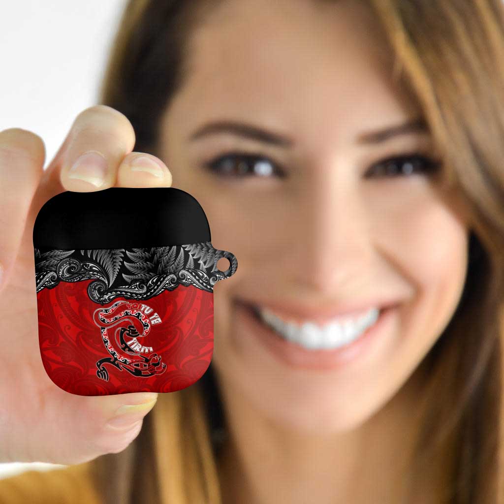 Aotearoa Toitu Te Tiriti AirPods Case Taniwha Tribal Motifs LT03 - Polynesian Pride
