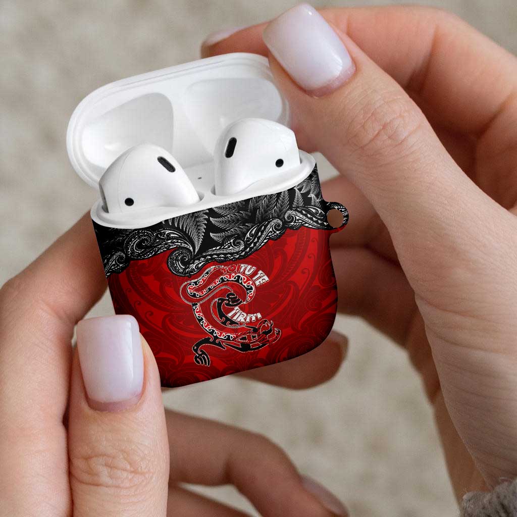 Aotearoa Toitu Te Tiriti AirPods Case Taniwha Tribal Motifs LT03 - Polynesian Pride
