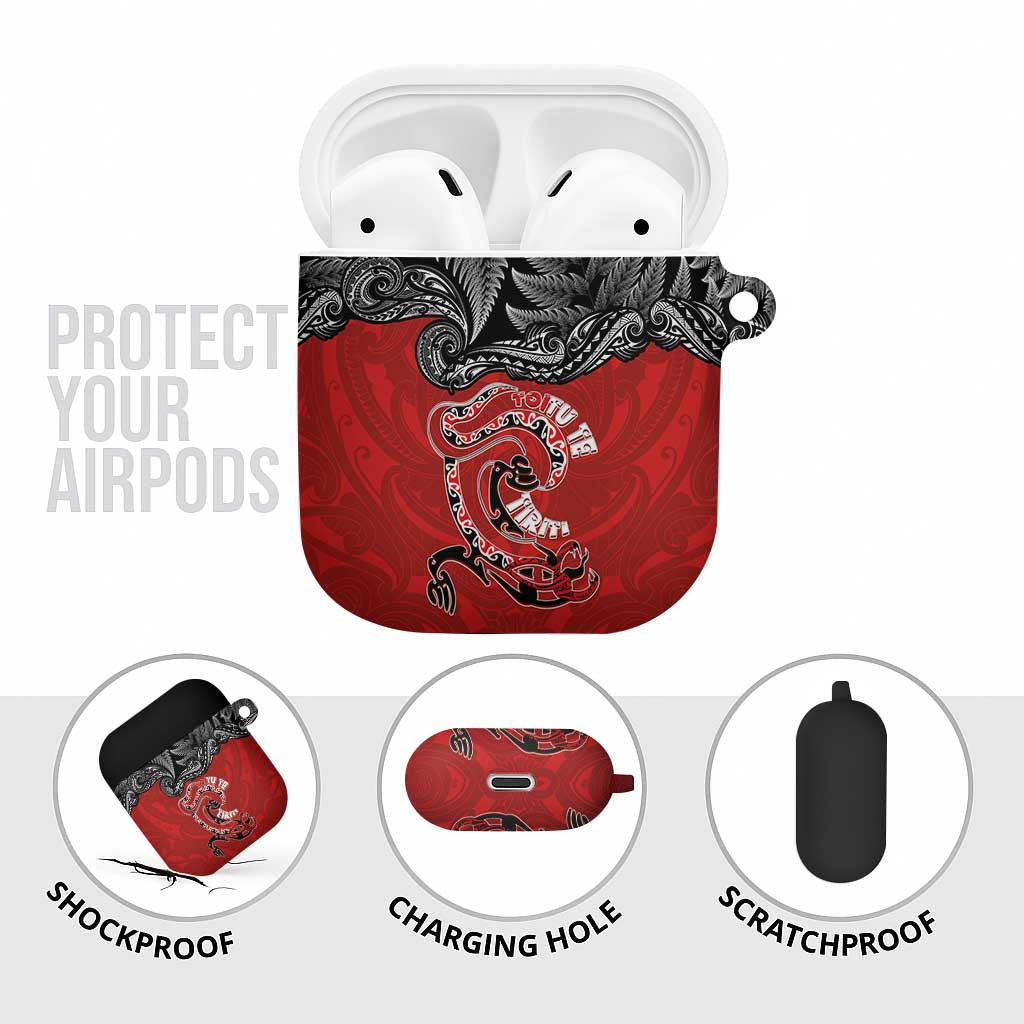 Aotearoa Toitu Te Tiriti AirPods Case Taniwha Tribal Motifs LT03 - Polynesian Pride