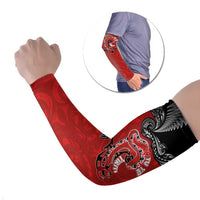 Personalised Aotearoa Toitu Te Tiriti Arm Sleeves Taniwha Tribal Motifs LT03 Set of 2 Multicolor - Polynesian Pride