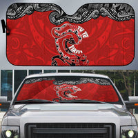 Aotearoa Toitu Te Tiriti Auto Sun Shade Taniwha Tribal Motifs LT03 Multicolor - Polynesian Pride